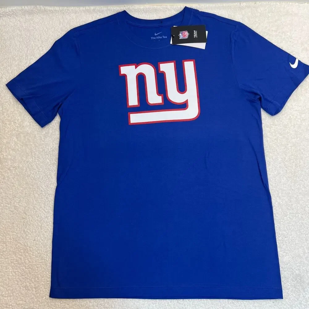 NWT Nike Mens T-Shirt Logo NFL New York Giants The Nike Tee Shirt Blue Sz M